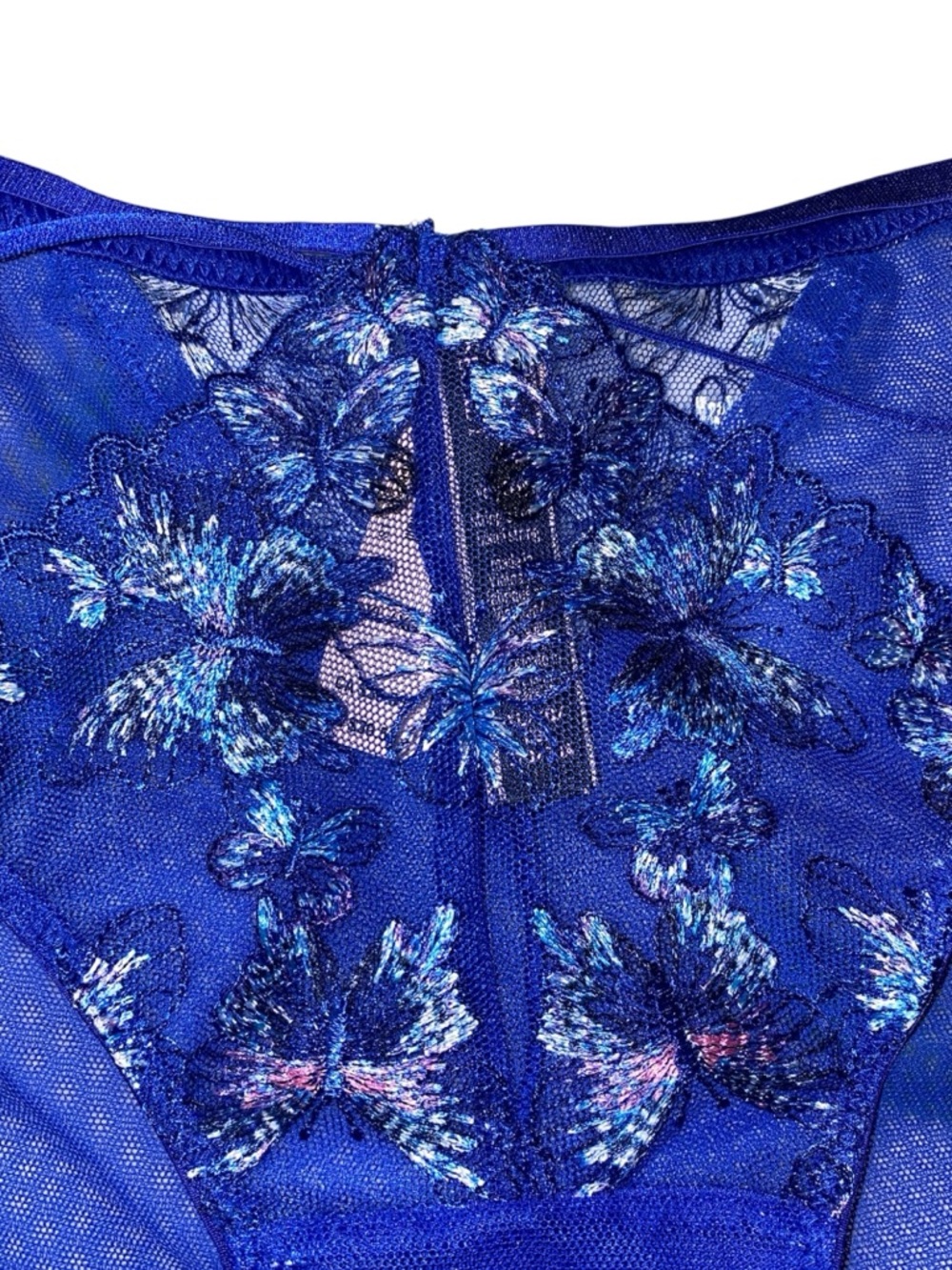 NWT Victoria’s Secret Blue Butterfly Sheer Mesh Strappy Panties, Size XL - Picture 5 of 9